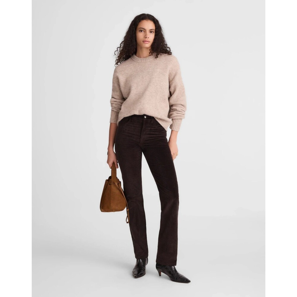 MADEWELL The Longline Straight Pant Corduroy 23 Black Walnut Stretch NWT B26